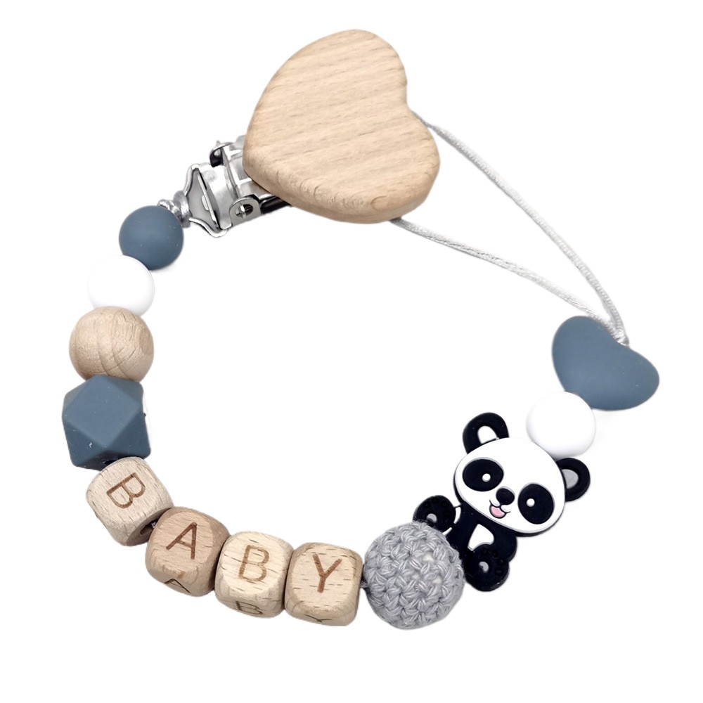 Baby Products - Wooden Personalized Baby Pacifier Chain Cute