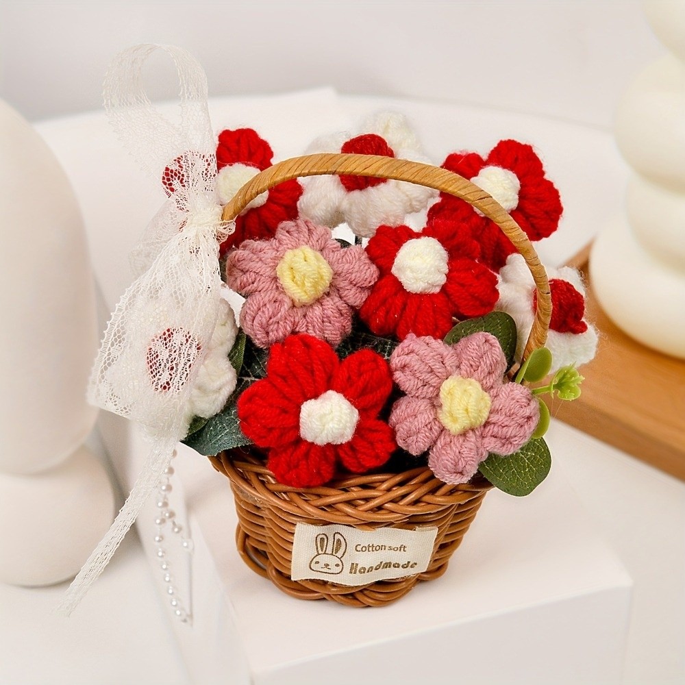 Handmade Puff Yarn Flower Mini - Baby Products Basket 评论和价格
