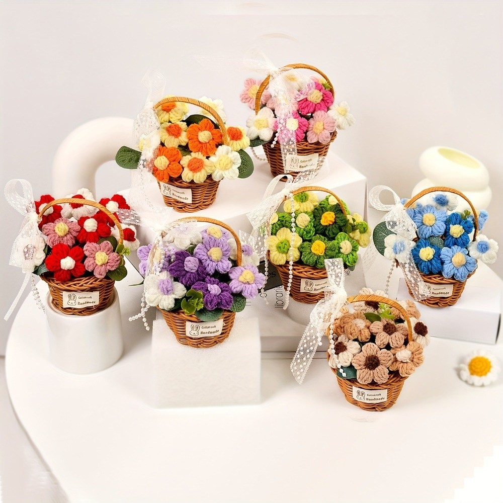 Handmade Puff Yarn Flower Mini - Baby Products Basket 评论和价格