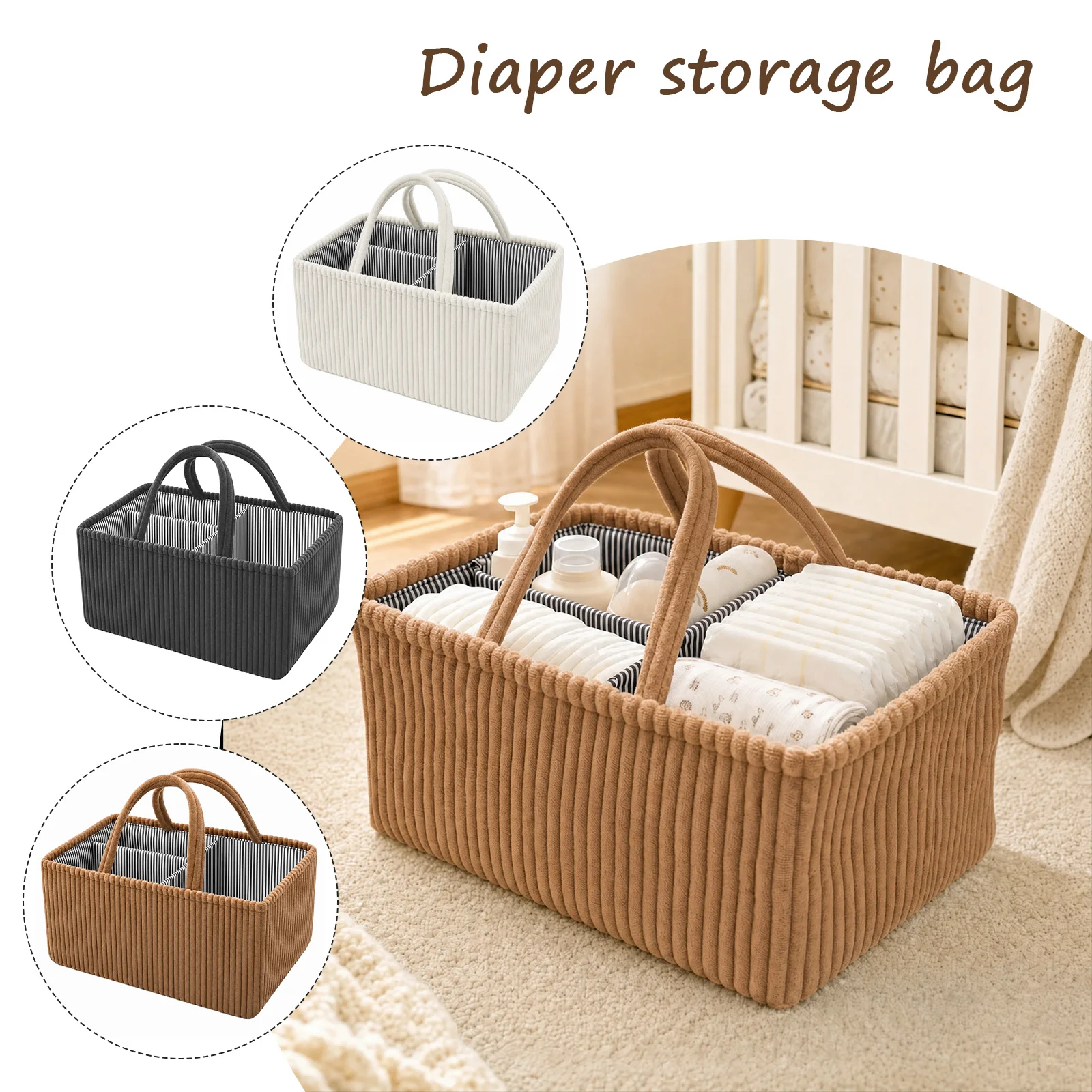 Baby Diaper Caddy Organizer Fo - Baby Products Basket 评论和价格