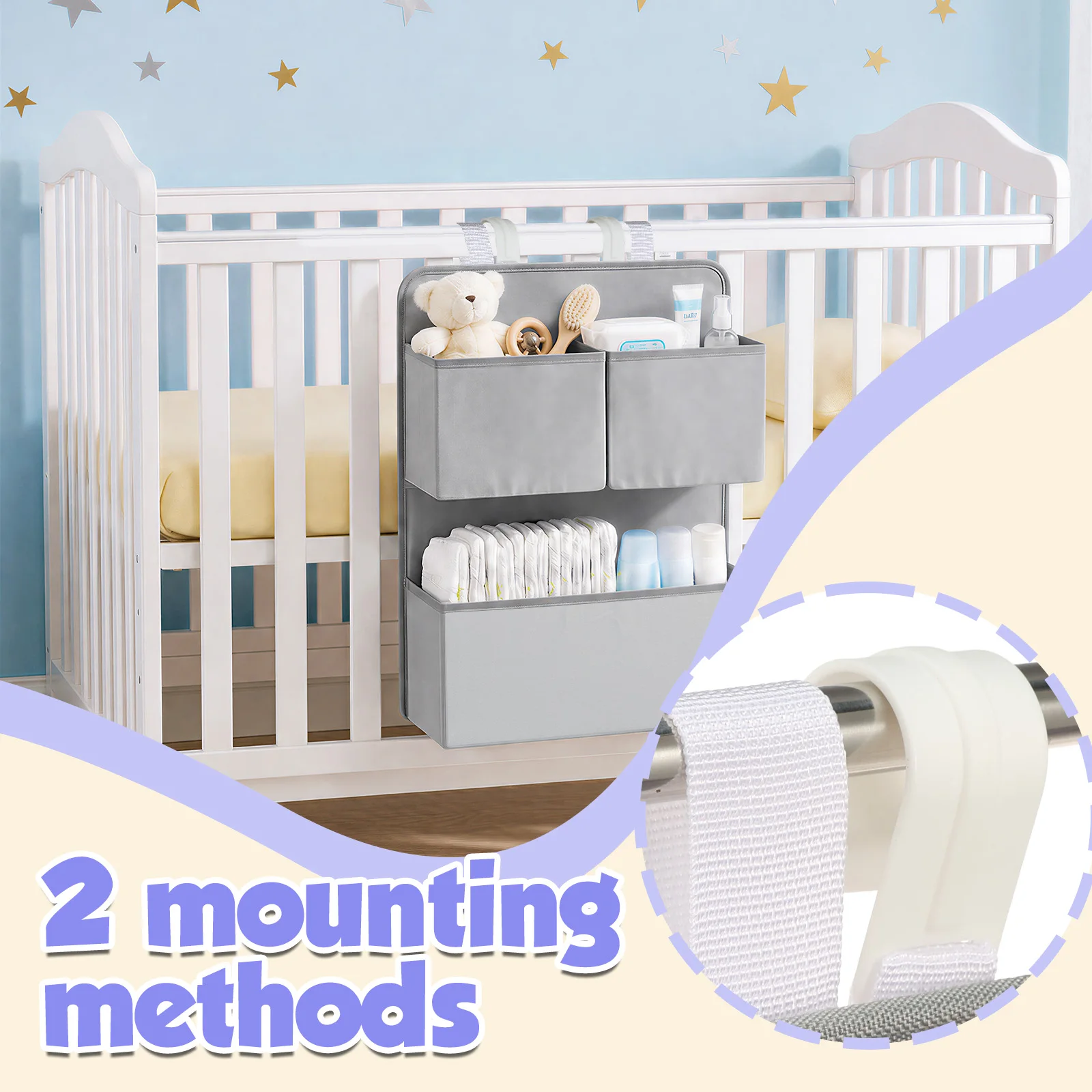 2 Tier Hanging Diaper Organize - Baby Products Basket 评论和价格