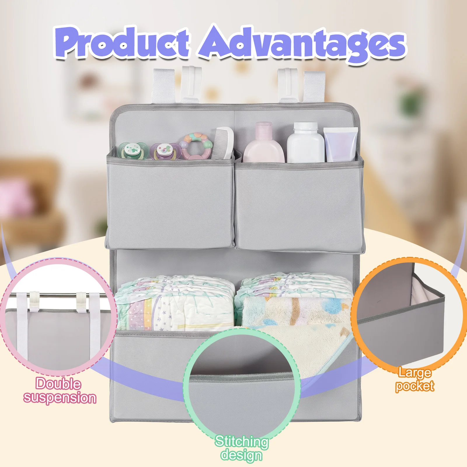 2 Tier Hanging Diaper Organize - Baby Products Basket 评论和价格