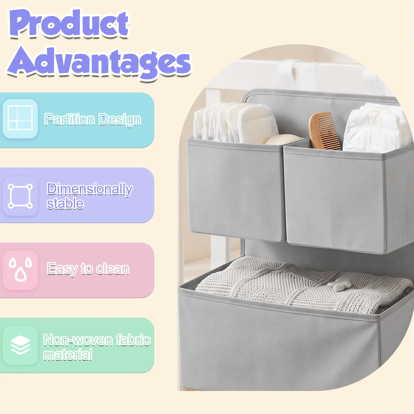 2 Tier Hanging Diaper Organize - Baby Products Basket 评论和价格